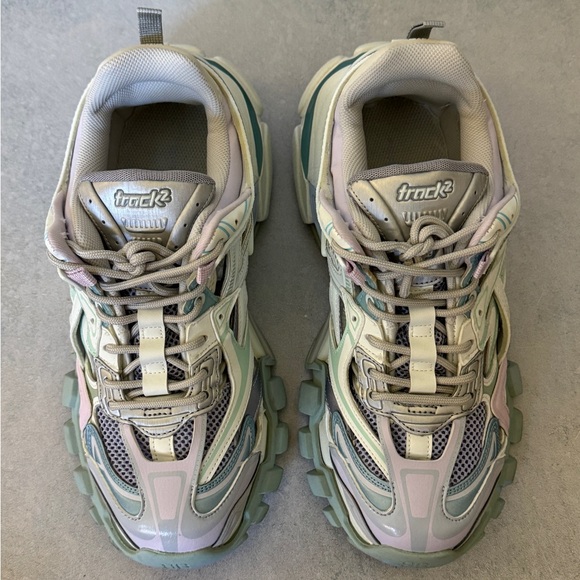 Balenciaga Track 2 Trainer Low Top Sneakers Pastel Color Fits US 8-9 - Picture 2 of 9